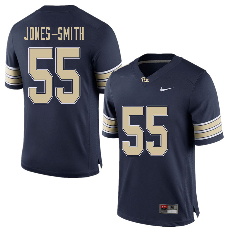 Men #55 Jaryd Jones-Smith Pittsburgh Panthers College Football Jerseys Sale-Home Blue